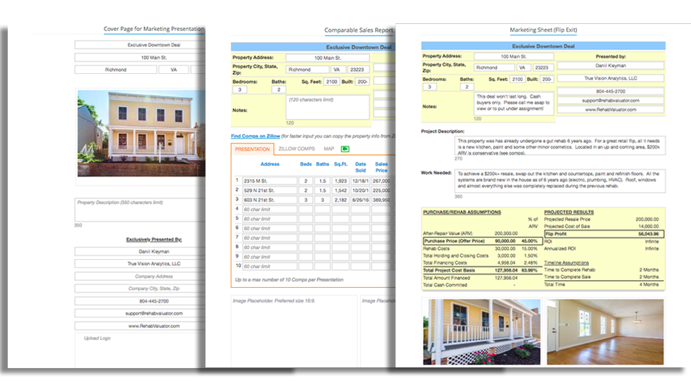 rehab valuator marketing materials