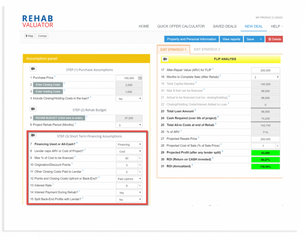 Rehab Valuator Home Rehab Valuator House Flipping Software