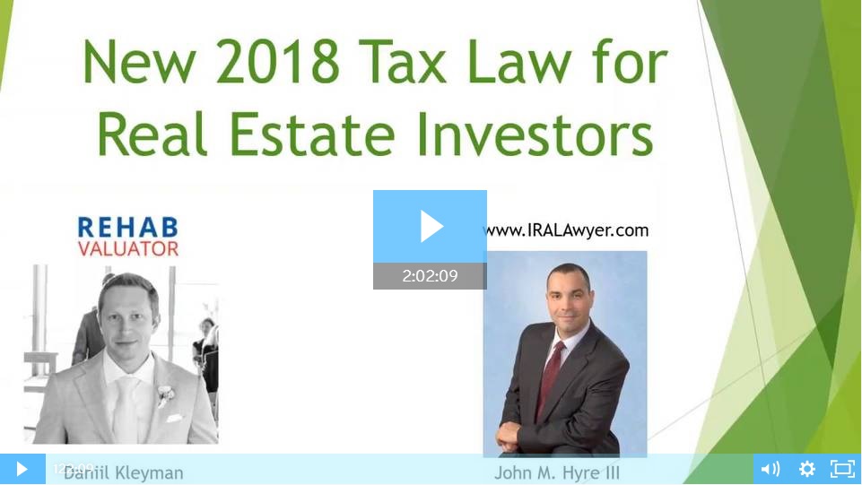 new 2018 tax law for real estate investors banner