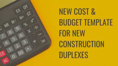 new cost and budget template for new construction duplexes rehab valuator premium software update
