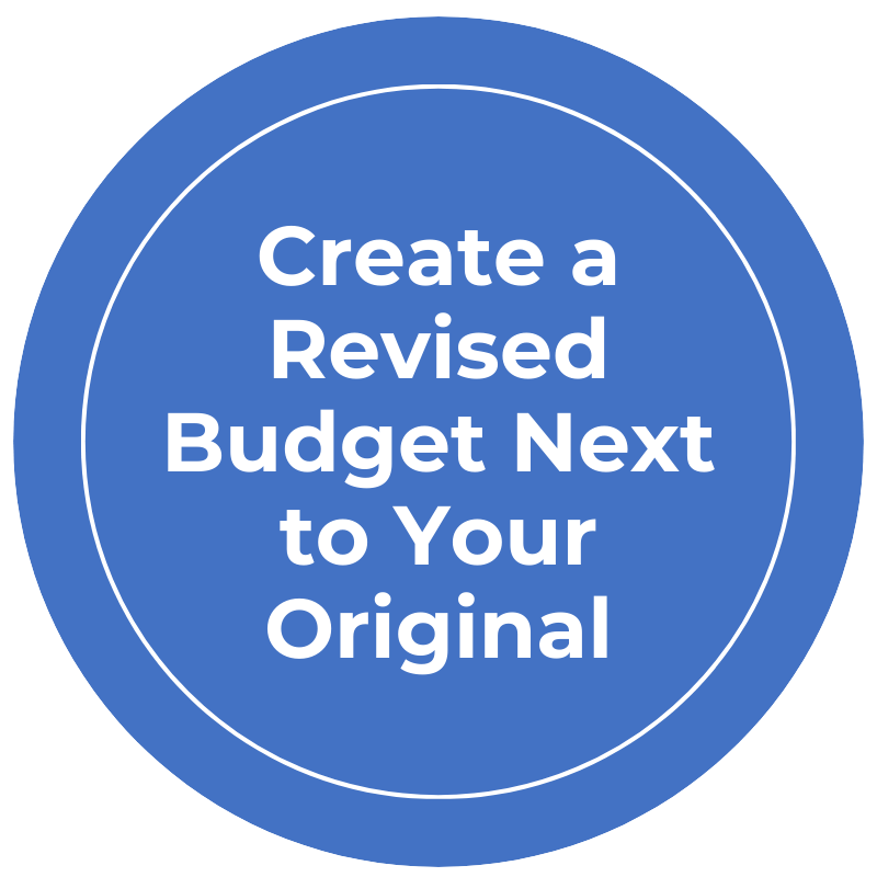 "Rehab Valuator project management create a revised budget right alongside your original" blue circle graphic