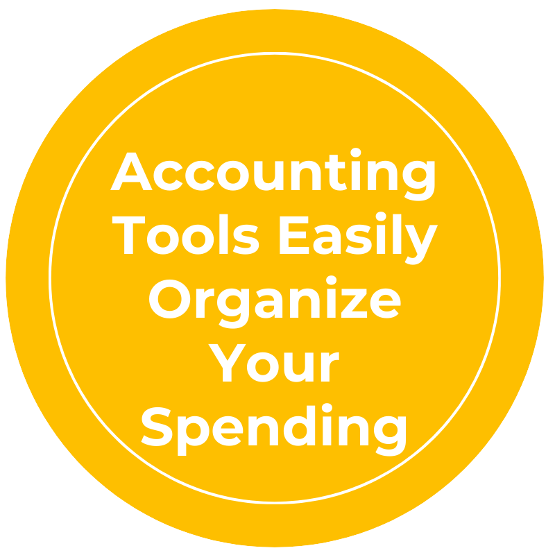 "Rehab Valuator project management accounting tools easily organize your spending" yellow circle graphic