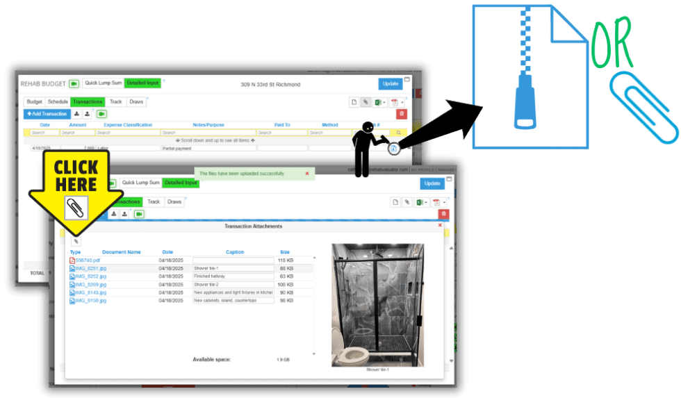 rehab valuator deal funding sheets