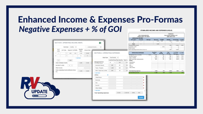 “Rehab Valuator update: Negative operating expenses and % of GOI in rental pro-forma”